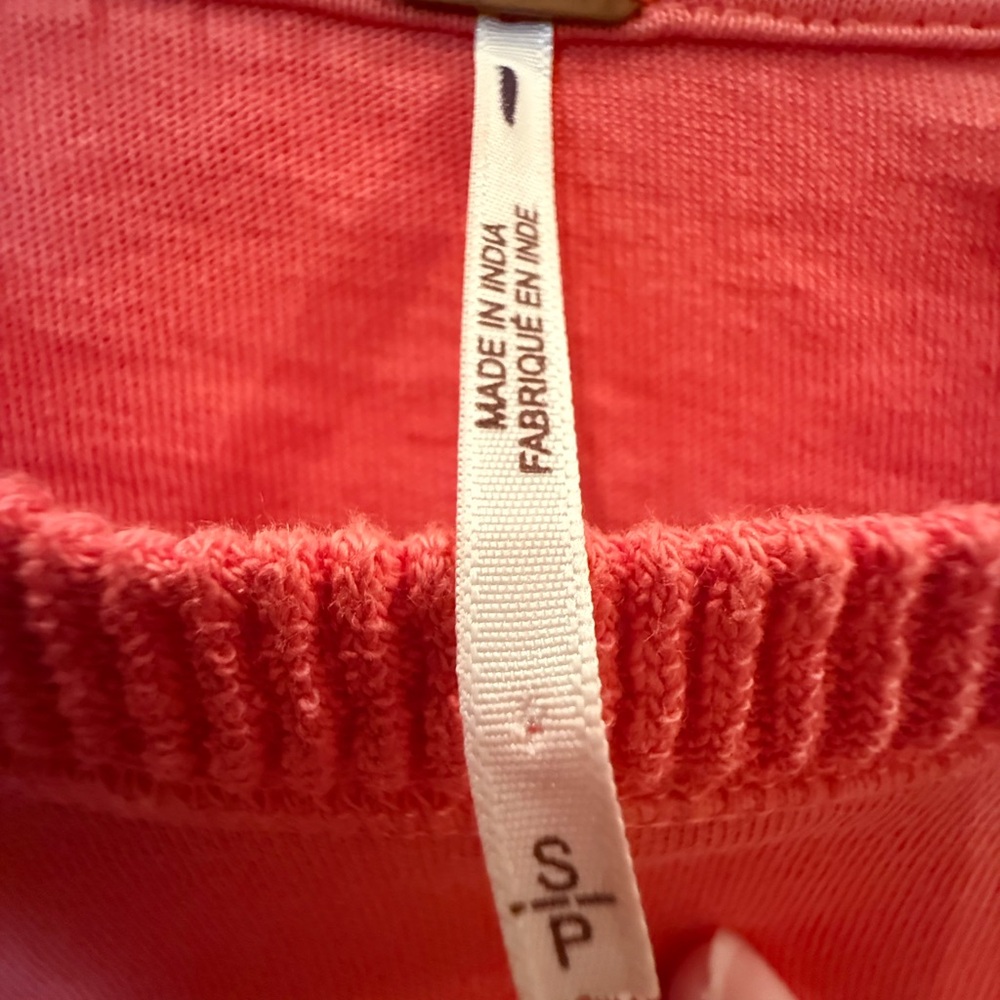 Free People Table For Two Bright Coral Top *NEW WITHOUT TAGS* - Picture 14 of 15
